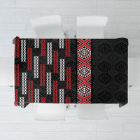 Roimata Toroa Maori Taniko Inspired New Zealand Tablecloth LT14 Black - Polynesian Pride
