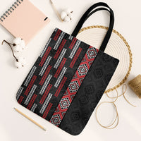 Roimata Toroa Maori Taniko Inspired New Zealand Tote Bag LT14 Black Strap One Size Black - Polynesian Pride