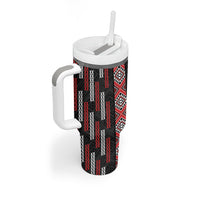 Roimata Toroa Maori Taniko Inspired New Zealand Tumbler With Handle LT14 - Polynesian Pride