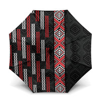 Roimata Toroa Maori Taniko Inspired New Zealand Umbrella LT14 One Size Folded 11.42 inch Opened Diameter 37.4 inch Black - Polynesian Pride