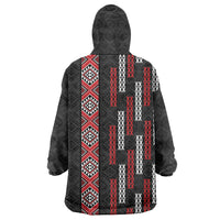 Roimata Toroa Maori Taniko Inspired New Zealand Wearable Blanket Hoodie LT14 - Polynesian Pride