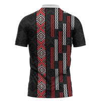 Roimata Toroa Maori Taniko Inspired New Zealand Zipper Polo Shirt LT14 - Polynesian Pride