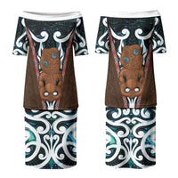 New Zealand Whakairo Couples Matching Puletasi and Hawaiian Shirt Tiki Maori Carving Taniko Motifs LT14 - Polynesian Pride