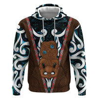 New Zealand Whakairo Hoodie Tiki Maori Carving Taniko Motifs LT14 Pullover Hoodie Multicolor - Polynesian Pride