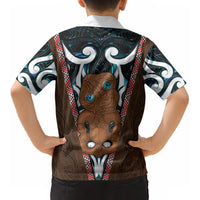 New Zealand Whakairo Kid Hawaiian Shirt Tiki Maori Carving Taniko Motifs LT14 - Polynesian Pride
