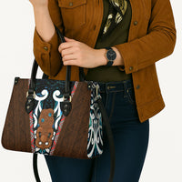 New Zealand Whakairo Leather Bag Tiki Maori Carving Taniko Motifs LT14 - Polynesian Pride