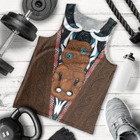 New Zealand Whakairo Men Tank Top Tiki Maori Carving Taniko Motifs LT14 - Polynesian Pride