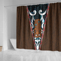 New Zealand Whakairo Shower Curtain Tiki Maori Carving Taniko Motifs LT14 - Polynesian Pride