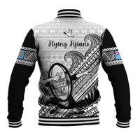 Fiji Tapa Rugby Baseball Jacket Flying Fijian 2023 World Cup With Dabbing Ball LT14 - Polynesian Pride