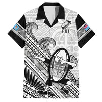 Fiji Tapa Rugby Kid Hawaiian Shirt Flying Fijian 2023 World Cup With Dabbing Ball LT14 Kid White - Polynesian Pride