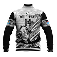 Custom Fiji Tapa Rugby Baseball Jacket Flying Fijian 2023 World Cup With Dabbing Ball LT14 - Polynesian Pride