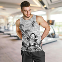 Custom Fiji Tapa Rugby Men Tank Top Flying Fijian 2023 World Cup With Dabbing Ball LT14 - Polynesian Pride