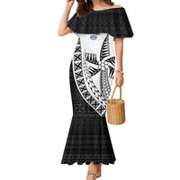 Custom Fiji Rugby Family Matching Mermaid Dress and Hawaiian Shirt Go Champions Fijian Tapa Cloth LT14 Mom's Dress White - Polynesian Pride
