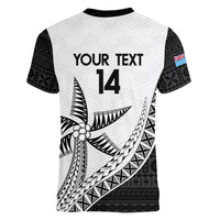 Custom Fiji Rugby Women V-Neck T-Shirt Go Champions Fijian Tapa Cloth LT14 - Polynesian Pride