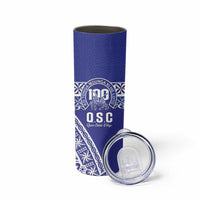 Personalised Queen Salote College Skinny Tumbler Kolisi Fefine 100th Anniversary Kupesi Blue LT14 - Polynesian Pride