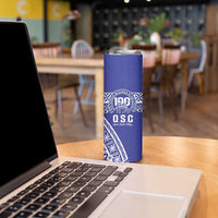 Personalised Queen Salote College Skinny Tumbler Kolisi Fefine 100th Anniversary Kupesi Blue LT14 - Polynesian Pride