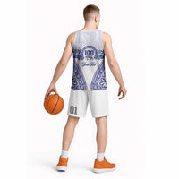 Personalised Queen Salote College Basketball Jersey Kolisi Fefine 100th Anniversary Kupesi White - Polynesian Pride