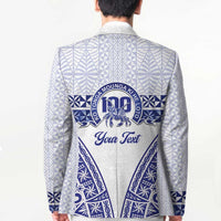 Personalised Queen Salote College Blazer Kolisi Fefine 100th Anniversary Kupesi White - Polynesian Pride