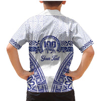 Personalised Queen Salote College Family Matching Mermaid Dress and Hawaiian Shirt Kolisi Fefine 100th Anniversary Kupesi White LT14 - Polynesian Pride