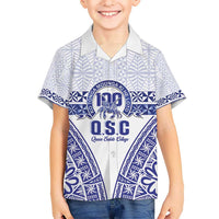 Personalised Queen Salote College Kid Hawaiian Shirt Kolisi Fefine 100th Anniversary Kupesi White - Polynesian Pride