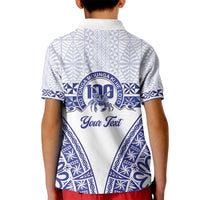 Personalised Queen Salote College Kid Polo Shirt Kolisi Fefine 100th Anniversary Kupesi White - Polynesian Pride