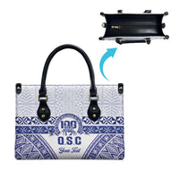 Personalised Queen Salote College Leather Bag Kolisi Fefine 100th Anniversary Kupesi White LT14 - Polynesian Pride
