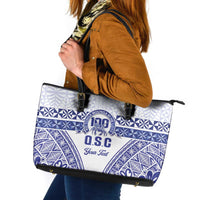 Personalised Queen Salote College Leather Tote Bag Kolisi Fefine 100th Anniversary Kupesi White - Polynesian Pride