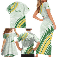 Personalised Samoa Ua Potopoto Family Matching Short Sleeve Bodycon Dress and Hawaiian Shirt SUP Est 2025 Samoan Pattern LT14 - Polynesian Pride