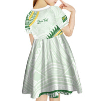 Personalised Samoa Ua Potopoto Kid Short Sleeve Dress SUP Est 2025 Samoan Pattern - Polynesian Pride