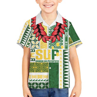 Samoa Uniting Party Family Matching Long Sleeve Bodycon Dress and Hawaiian Shirt SUP Est 2025 Siapo Pattern - Polynesian Pride