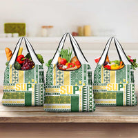 Samoa Uniting Party Grocery Bag SUP Est 2025 Siapo Pattern - Polynesian Pride