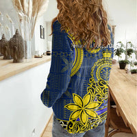 Niue Peniamina Gospel Day Women Casual Shirt Unique Niean Hiapo LT14 - Polynesian Pride