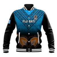 Custom Fiji Tapa Rugby Baseball Jacket Pacific 2023 Go Fijian Bati LT14 Unisex Blue - Polynesian Pride