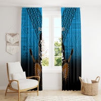 Fiji Tapa Rugby Window Curtain Pacific 2023 Go Fijian Bati LT14 - Polynesian Pride