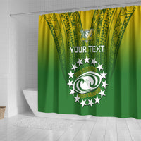 Custom Cook Islands Rugby Shower Curtain Pacific 2023 Go The Kukis LT14 - Polynesian Pride