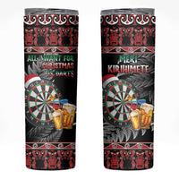 All I Want For Christmas Is Darts New Zealand Skinny Tumbler LT14 Black - Polynesian Pride