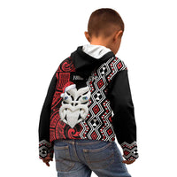 Personalised New Zealand Christmas Kid Hoodie Meri Kirihimete Maori Wheku - Taniko Art LT14 - Polynesian Pride