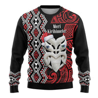 Personalised New Zealand Christmas Ugly Christmas Sweater Meri Kirihimete Maori Wheku - Taniko Art LT14 - Polynesian Pride