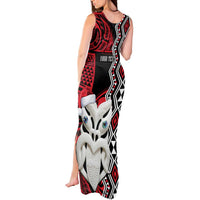 Personalised New Zealand Christmas Tank Maxi Dress Meri Kirihimete Maori Wheku - Taniko Art LT14 - Polynesian Pride