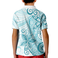 Polynesia Dolphins Kid Polo Shirt Valentine Day Floral Polynesian - Vintage Dark Cyan LT14 - Polynesian Pride