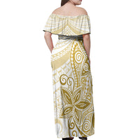 Polynesia Dolphins Off Shoulder Maxi Dress Valentine Day Floral Polynesian - Vintage Brown LT14 - Polynesian Pride