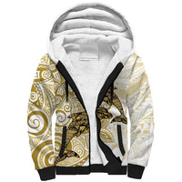 Polynesia Dolphins Sherpa Hoodie Valentine Day Floral Polynesian - Vintage Brown LT14 Unisex Brown - Polynesian Pride