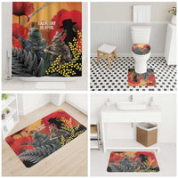 New Zealand and Australia ANZAC Day Bathroom Set Sliver Fern Kakapo With Golden Wattle Kangaroo LT14 - Polynesian Pride