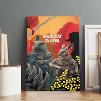 New Zealand and Australia ANZAC Day Canvas Wall Art Sliver Fern Kakapo With Golden Wattle Kangaroo LT14 - Polynesian Pride