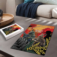 New Zealand and Australia ANZAC Day Puzzle Sliver Fern Kakapo With Golden Wattle Kangaroo LT14 - Polynesian Pride