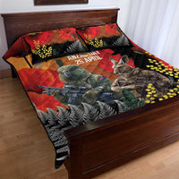 New Zealand and Australia ANZAC Day Quilt Bed Set Sliver Fern Kakapo With Golden Wattle Kangaroo LT14 - Polynesian Pride