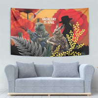 New Zealand and Australia ANZAC Day Tapestry Sliver Fern Kakapo With Golden Wattle Kangaroo LT14 - Polynesian Pride