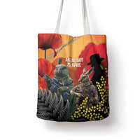 New Zealand and Australia ANZAC Day Tote Bag Sliver Fern Kakapo With Golden Wattle Kangaroo LT14 - Polynesian Pride