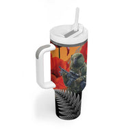 New Zealand and Australia ANZAC Day Tumbler With Handle Sliver Fern Kakapo With Golden Wattle Kangaroo LT14 - Polynesian Pride