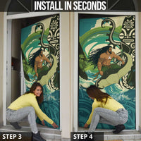 Aotearoa Tangaroa Atua Door Cover New Zealand God Of The Ocean LT14 - Polynesian Pride